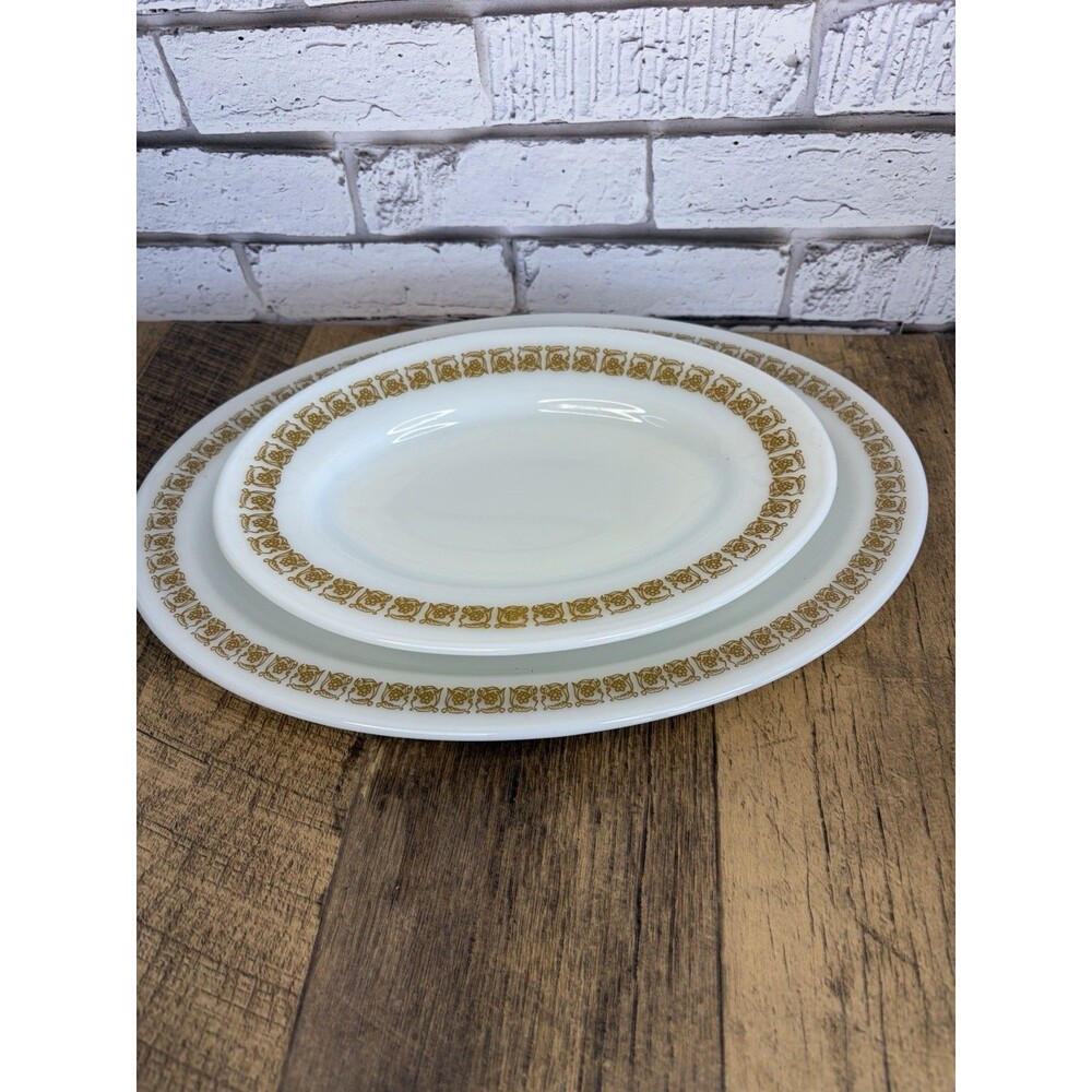 Vintage Pyrex Tableware Tiburon Oval Platters 12 1/2" X 9"/ 9 1/2” X 7” Mint